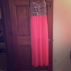 Mantio USA strapless hot pink dress